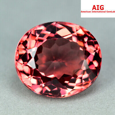 3.52CT AIG_CERTIFIED GEMSTONE TOP QUALITY NATURAL RED APATITE from BRAZIL