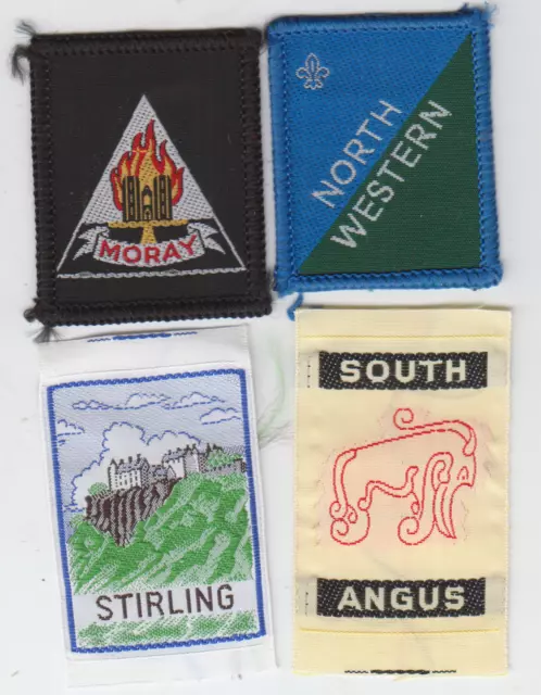 Boy Scout Badges from Scotland x 4 inc Ext NORTH WESTERN