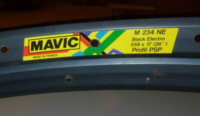 PAIRE DE JANTES MAVIC   M 234NE Black Electro 559x 17  26 Profil PSP   32TR