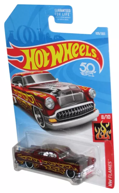 Hot Wheels Hw Flames 8/10 (2017) Rouge Custom '53 Chevy Voiture 109/365