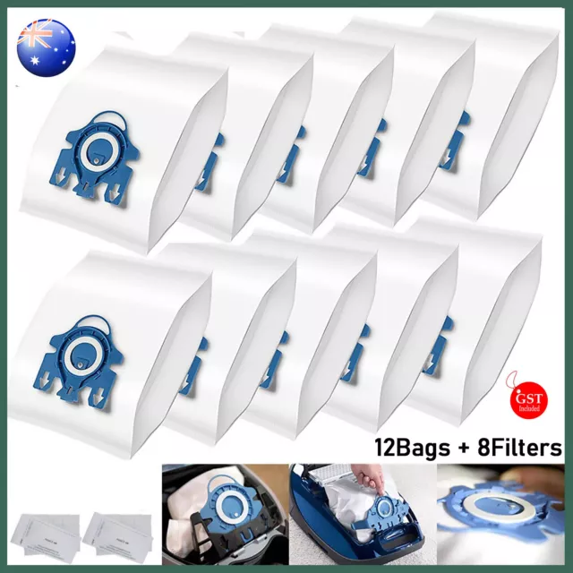 12X Vacuum Cleaner Dust Bags For Miele Hyclean 3D GN C2 C3 S2 S5 S8 S5211 S5210