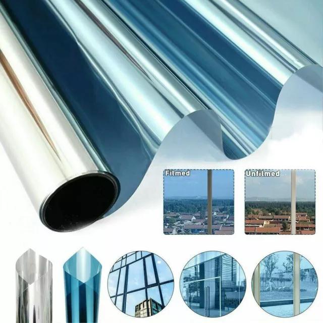 2M House Window Film Privacy One Way Mirror Tint Heat UV Reduce Glass Door Cover