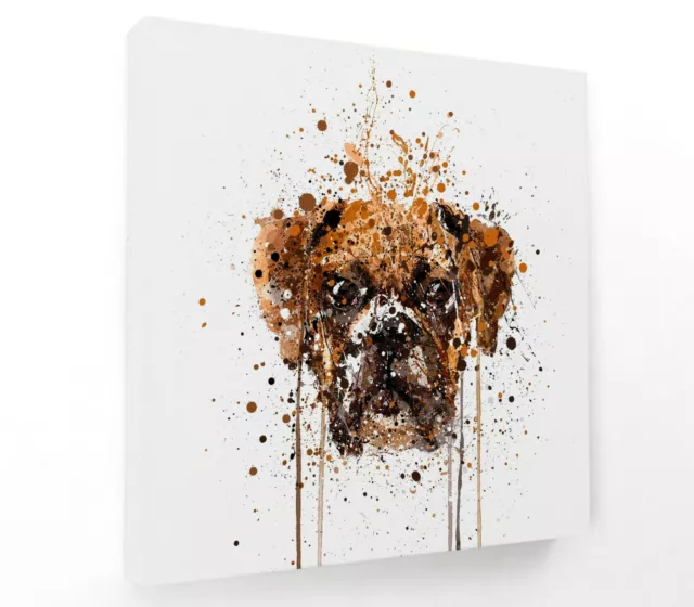 Boxer Dog Splash Art Square Canvas Wall Art Float Effect/Frame/Poster Print