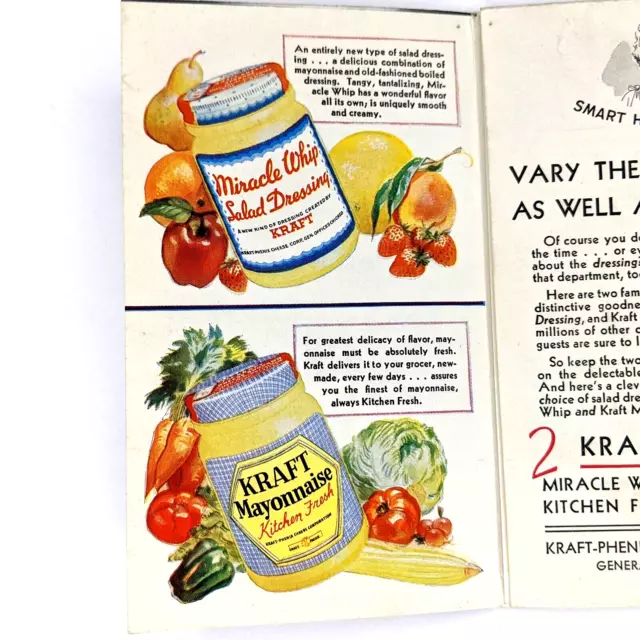 c1930s Kraft-Phenix Cheese Mayonnaise Miracle Whip Salad Dressing Brochure C43