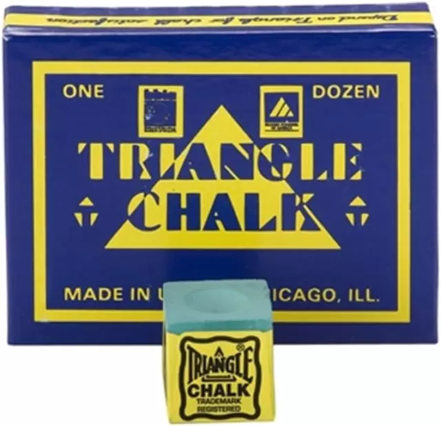 Triangle TRIANGLE Pool & Snooker Table Cue Chalk GREEN 12 Cubes