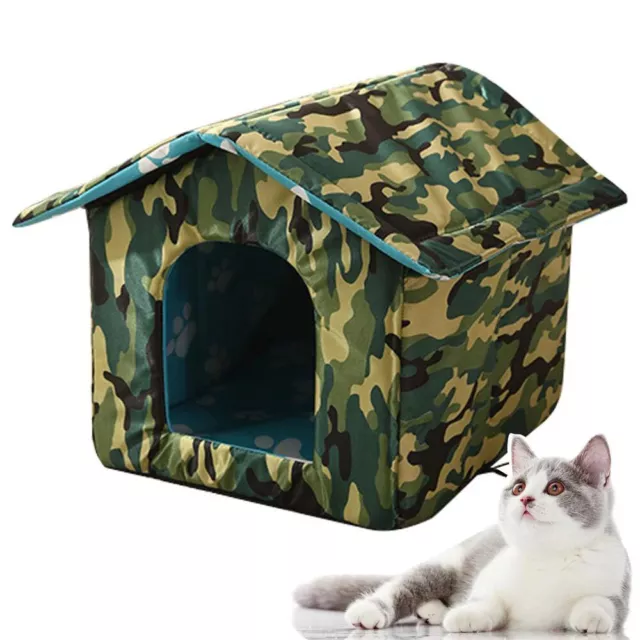 600D Weatherproof Cat House for Outdoor Pets Shelter Pet Tent Bed for Cats Dogs