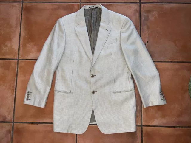 Armani Collezioni Gray Wool Silk Jacket Blazer 42R Made In Italy