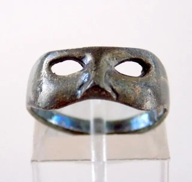 Sterling Silver Phantom of the Opera Mask Ring 925 Half Mask Size 5.75 3.1g