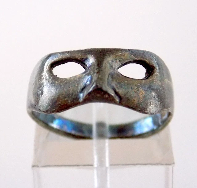 Sterling Silver Phantom of the Opera Mask Ring 925 Half Mask Size 5.75 3.1g