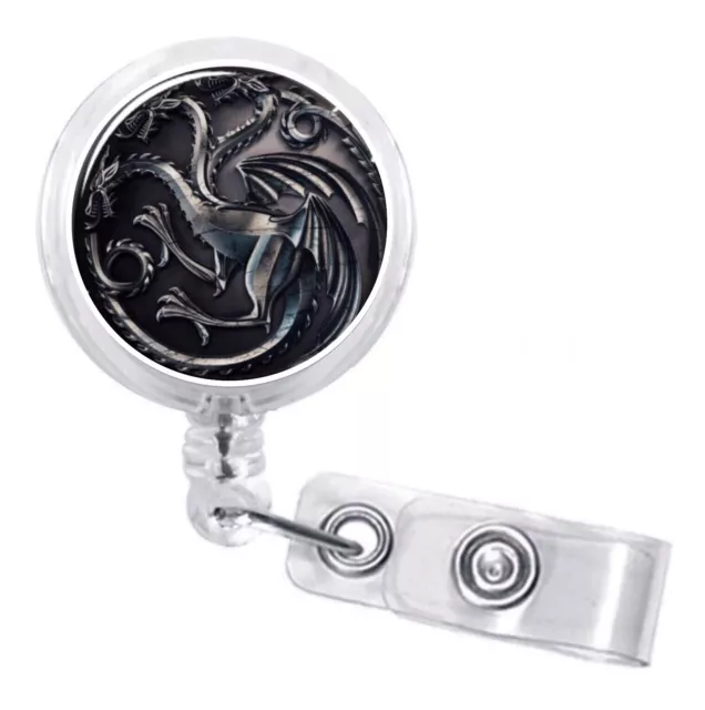 Game of Thrones, GOT, House Targaryen, badge rétractable nom étiquette support d'identification 3D