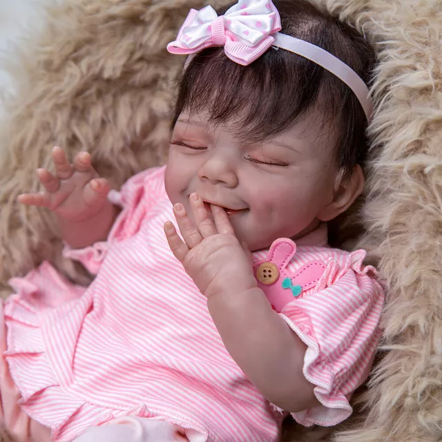 50CM Sleeping Reborn Baby Girl Doll Soft Touch Cloth Body Kids Birthday Gift