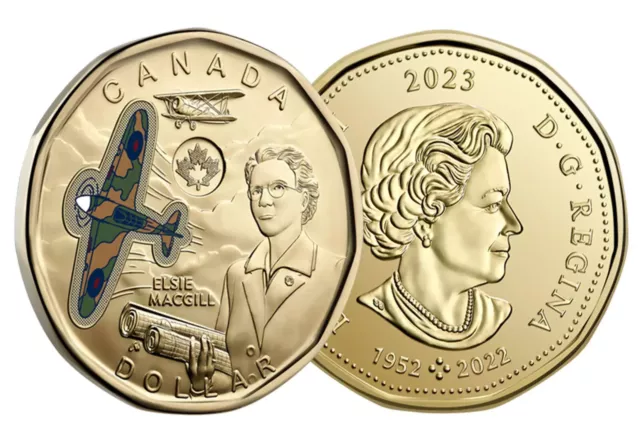 2023 Canada BU $1 One dollar Loonie - Elsie MacGill - Colour