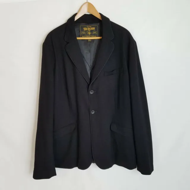 True Religion Tailored Goods Mens Black Two Button Casual Blazer Jacket Sz 2XL