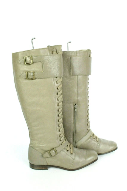 Bottes ZARA Cuir Gris Taupe T 39 / UK 5.5 TRES BON ETAT
