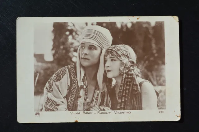 Cartolina Vintage Vilma Banky - Rudolph Valentino