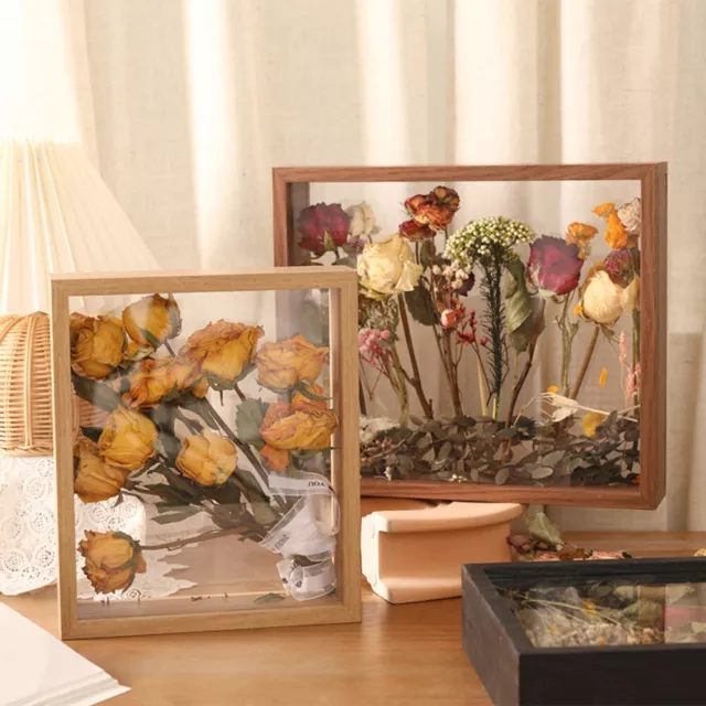 Box Bouquet Home Decor Flower Display Frame Dry Flower Wall Mount Wood Frame