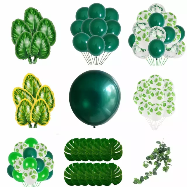 Giungla Verde Foglia Lattice Animale Palloncino Safari Tema Compleanno Decor