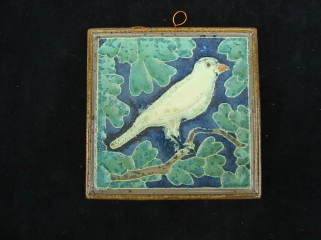 Royal Delft Cloisonne tile arts and crafts ,bird, animal porceleyne fles 1920