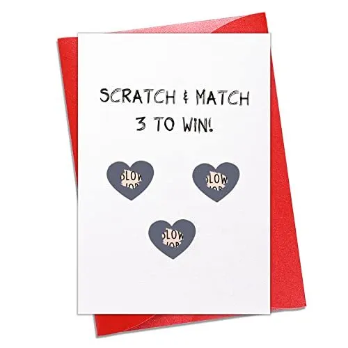 Naughty Valentines Day Cards for Boyfriend, Funny Scratch Off Card for Him