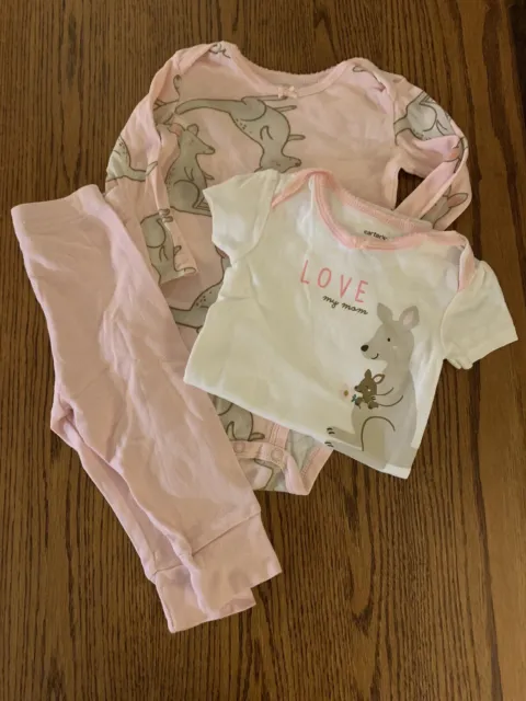 Carters Baby Girl 3 Pc Outfit Size 9 Months