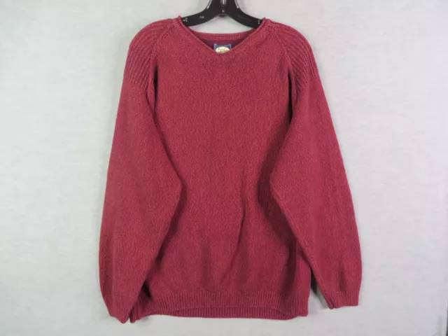 Tommy Bahama Mens Sweater Large L Red Pullover Wool Blend Knit V Neck