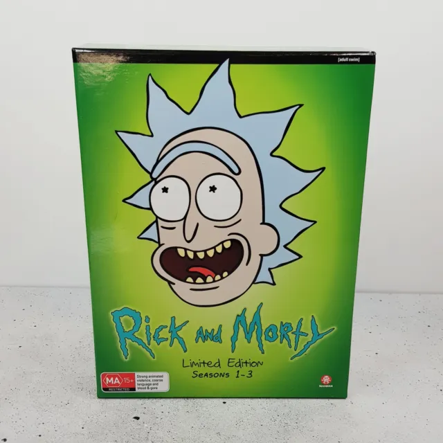 RICK AND MORTY Limited Edition Seasons 1 - 3 Blu Ray Set w/Hardcover Book + Coin 2