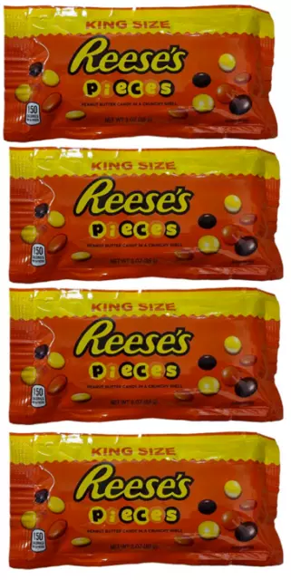 909287 4X 85G Bag Reese's Reeses Pieces King Size Peanut Butter Crunchy Shell