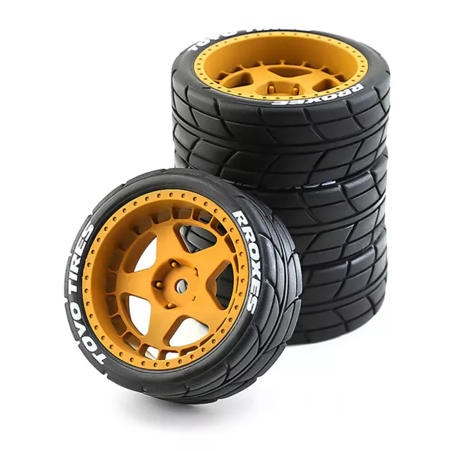 For Tamiya HSP HPI RC Road Drift Car 1:10 Racing Rubber 4PCS Tires&Wheel Rim UK