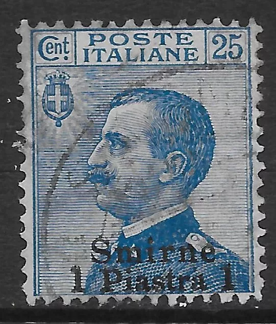 Italia Italy 1909 Estero Smirne michetti 1pi su c25 Sa n.4 US