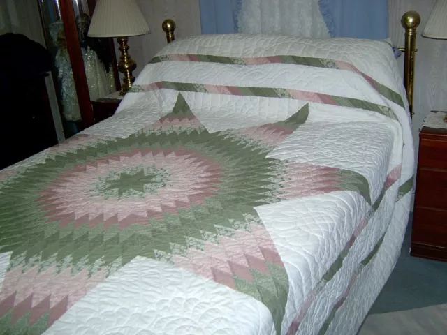 King Amish Hand Made Lone Star Quilt  108x108