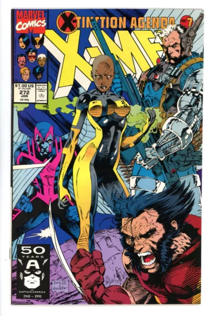 UNCANNY X-MEN #272  Marvel 1991 - Jim Lee Art - Chris Claremont Story - NM-