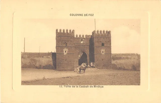 Cpa Morocco Fez Column Mrdhya Casbah Gate