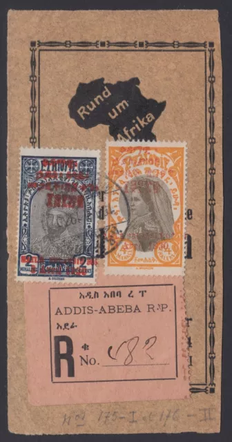 Ethiopia - 1930  Registered Fragment - Rund Um Afrika