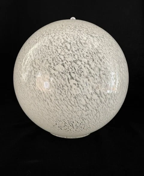 Globo Lampadario A Sospensione Con Paralume In Vetro – Nichel Opaco E Bianco, E27, 60W, 230V