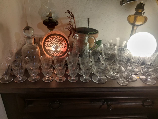 service de verres en cristal + carafe et broc - Baccarat Argentina
