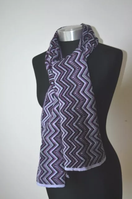 NEW AUTHENTIC MISSONI Purple WOOL MIX Scarf MADE IN ITALY Gift