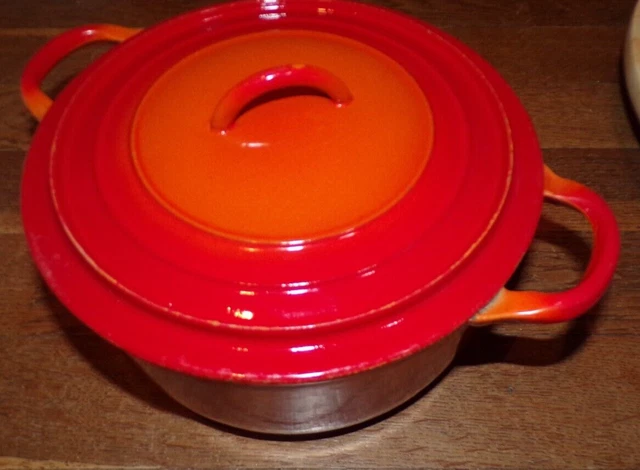Faitout Rond Le Creuset – Fonte émaillée Orange – Vintage – Induction Compatible