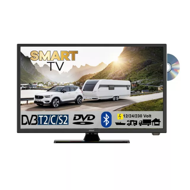 Gelhard GTV1955 LED Smart TV mit DVD und Bluetooth DVB-S2/C/T2 für 12V u. 230Vol