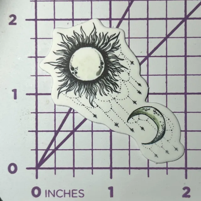 Sun Dripping Moon Celestial B + W - Vinyl Sticker Decal Sticker Bomb Pen & Ink