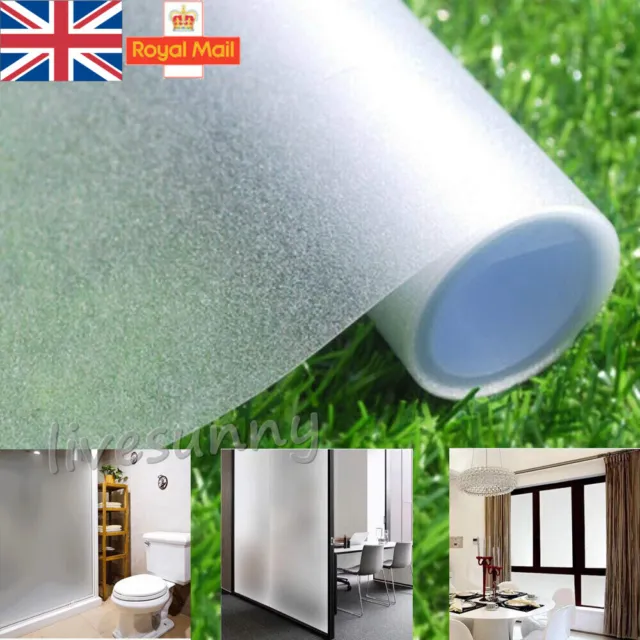 Privacy Frosted Glass Sticker No Glue Static Cling Window Film For Toilet.Office