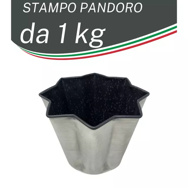 STAMPO FORMA PANDORO PANETTONE ANTIADERENTE 1 kg Cm  21 X 16  h DOLCE NATALIZIO