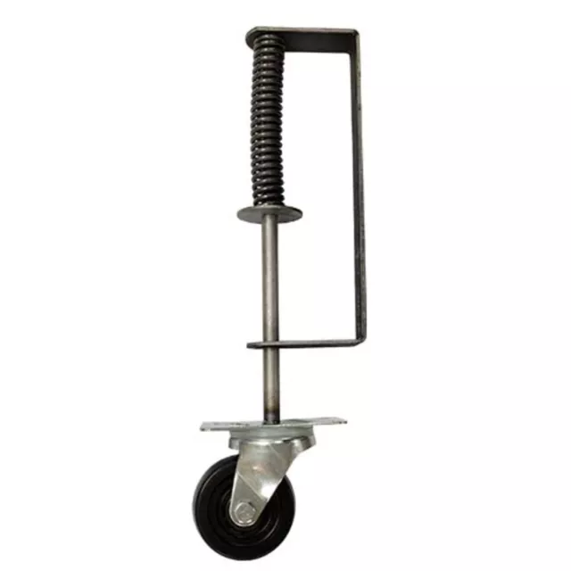16" Spring Loaded Gate Roller 3" Swivel Caster Wheel Mill Finish 100LBS Capacity