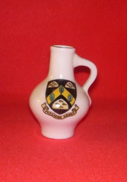 GOSS Crested China Looe Ewer. PERSHORE ABBEY Crest