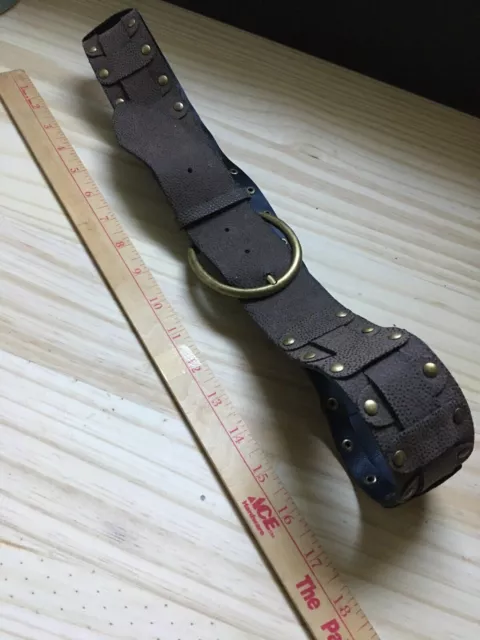 Customized American Western Style Brown Leather Studded Belt 2"W Layer Linked