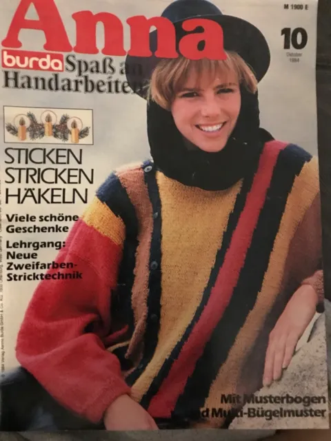 Anna BURDA Spaß an Handarbeiten 10/82 Sticken Stricken Häkeln