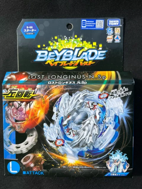 Takara Tomy Beyblade Burst B-66 Starter Lost Longinus .N.Sp with String Launcher