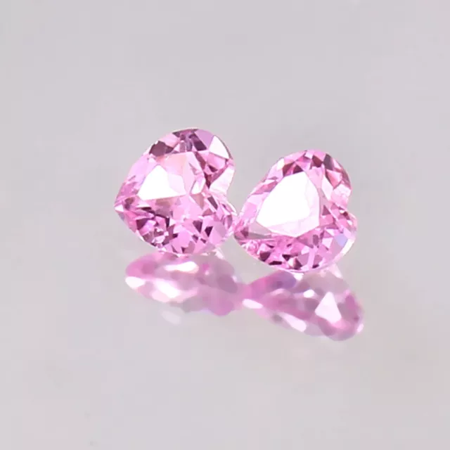 AAA Naturel Rose Medagascar Morganite Desseré Coeur Gemme Coupe Paire 4x4 MM 3