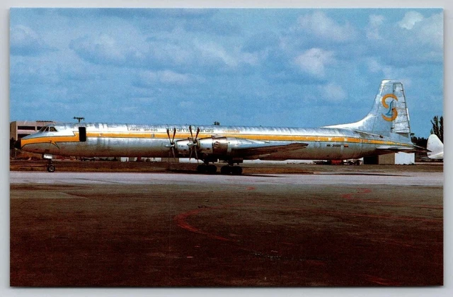 Lineas Aereas Sudamericana Canadair CL-44D-4 HK-3148X at Miami Airplane Postcard