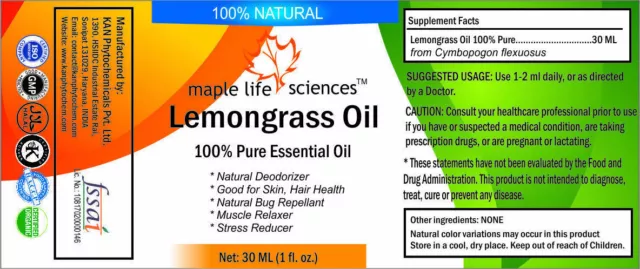 Lemongrass Essential Oil 100% Pure & Natural Deodorizer Stress reducer 2