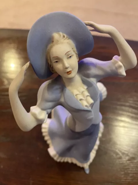 Vintage Royal Dux Bohemian Figurine Lady With Hat